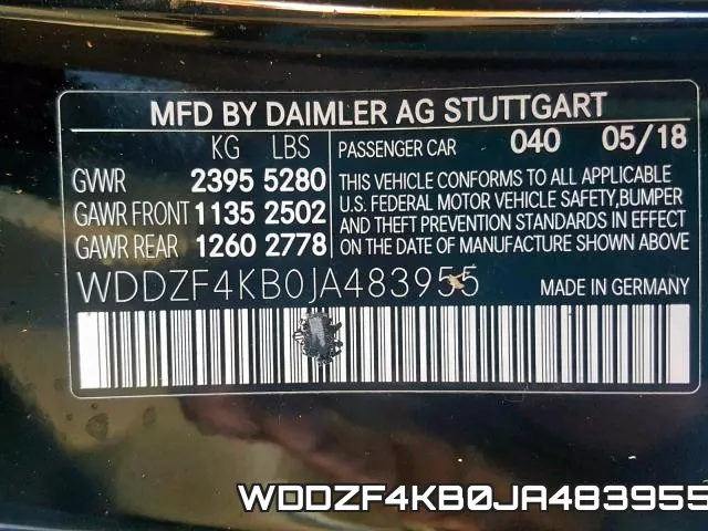 WDDZF4KB0JA483955 фото 2