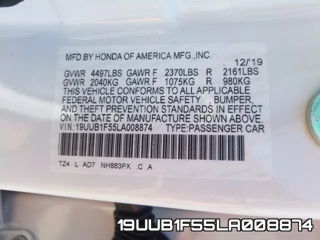 19UUB1F55LA008874 фото 2