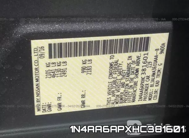 1N4AA6APXHC381601 фото 10