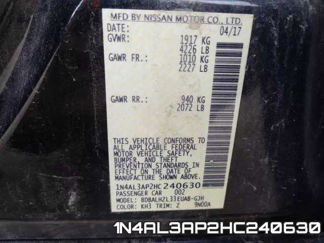 1N4AL3AP2HC240630 фото 2