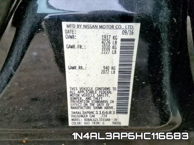 1N4AL3AP6HC116683 фото 2