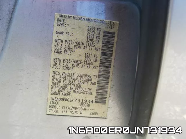 1N6AD0ER0JN731934 фото 2