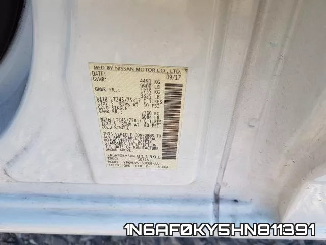 1N6AF0KY5HN811391 фото 2