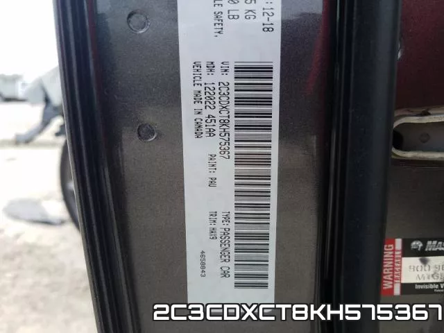 2C3CDXCT8KH575367 фото 2