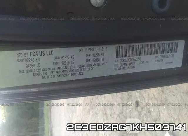 2C3CDZAG7KH503741 фото 10