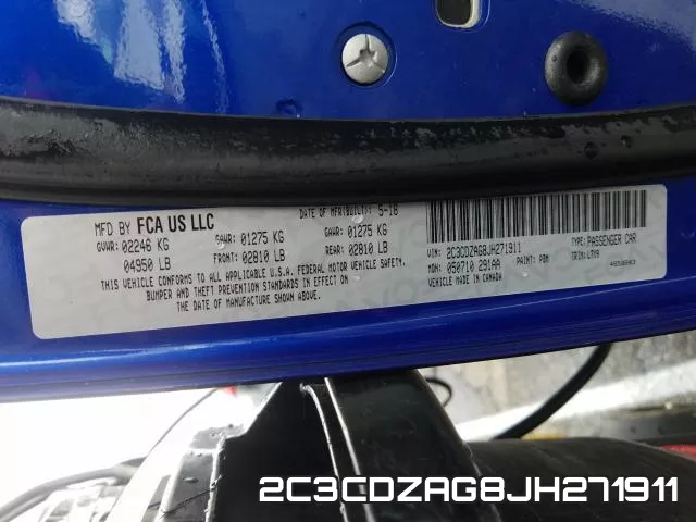 2C3CDZAG8JH271911 фото 2