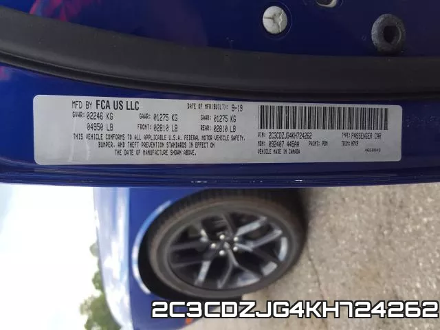 2C3CDZJG4KH724262 фото 2