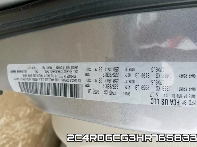 2C4RDGCG3HR765833 фото 2