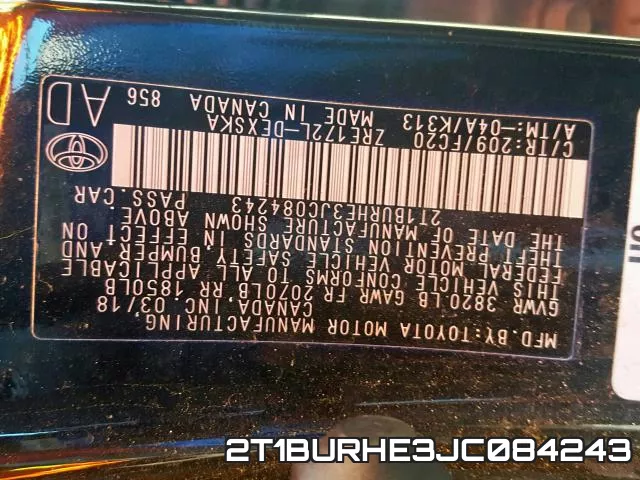 2T1BURHE3JC084243 фото 2