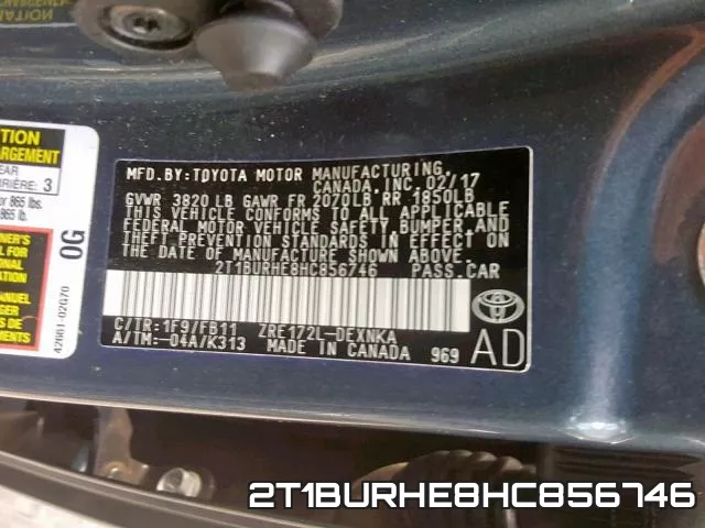 2T1BURHE8HC856746 фото 2