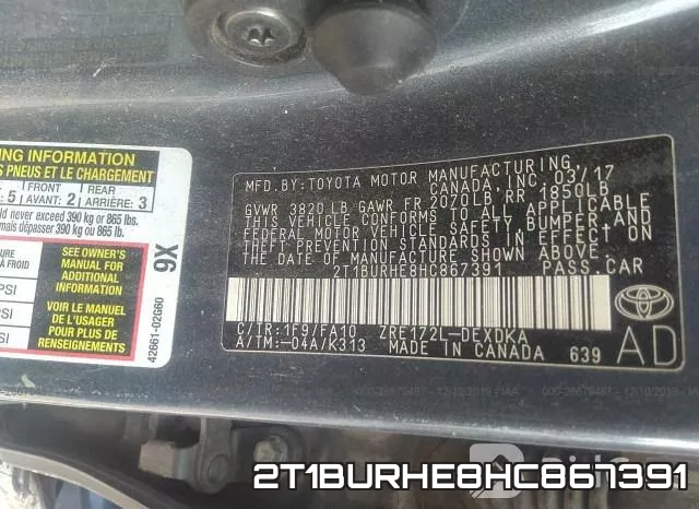2T1BURHE8HC867391 фото 10