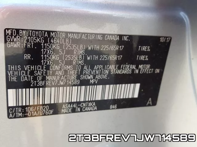 2T3BFREV7JW714589 фото 2