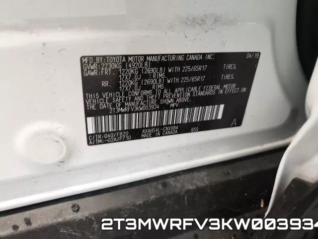 2T3MWRFV3KW003934 фото 2
