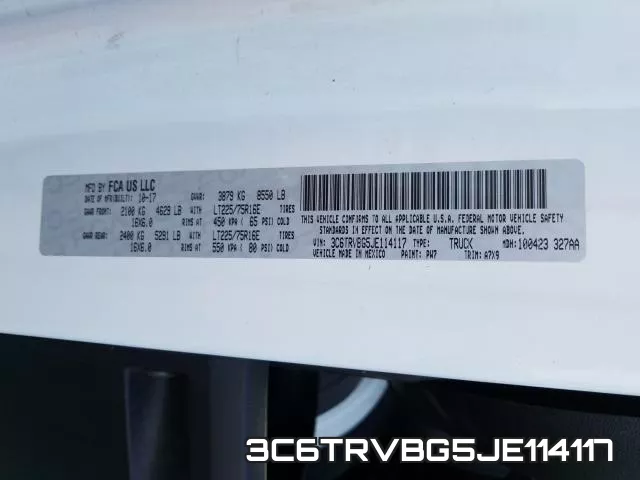 3C6TRVBG5JE114117 фото 2