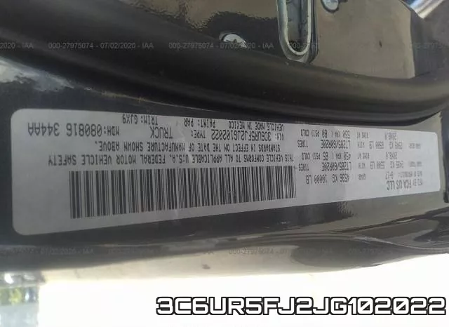 3C6UR5FJ2JG102022 фото 10