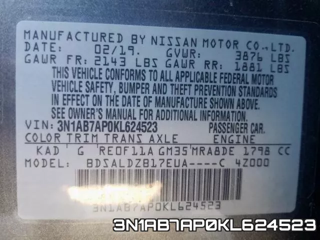 3N1AB7AP0KL624523 фото 2