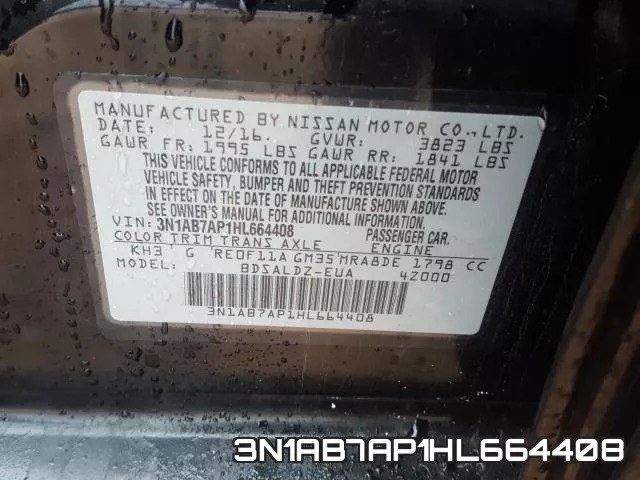 3N1AB7AP1HL664408 фото 2