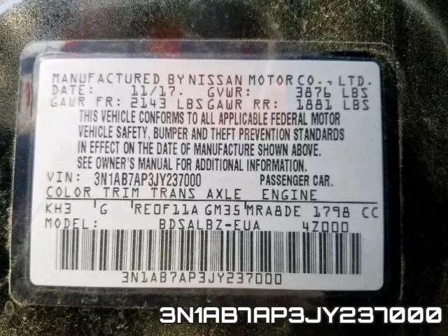 3N1AB7AP3JY237000 фото 2
