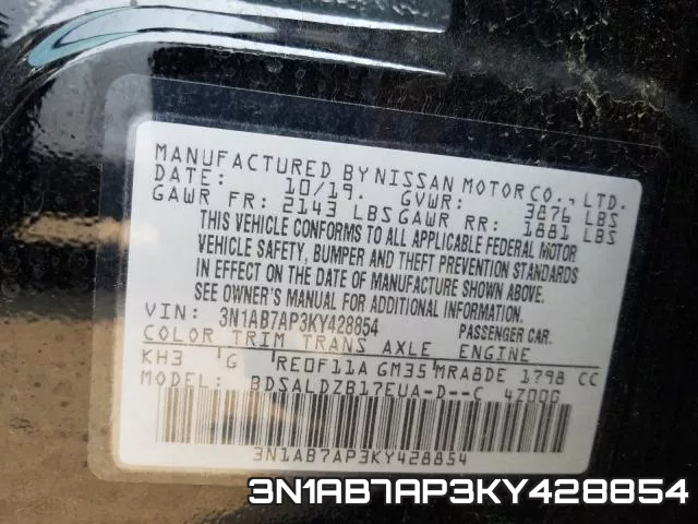 3N1AB7AP3KY428854 фото 2