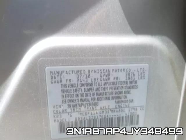 3N1AB7AP4JY348493 фото 2