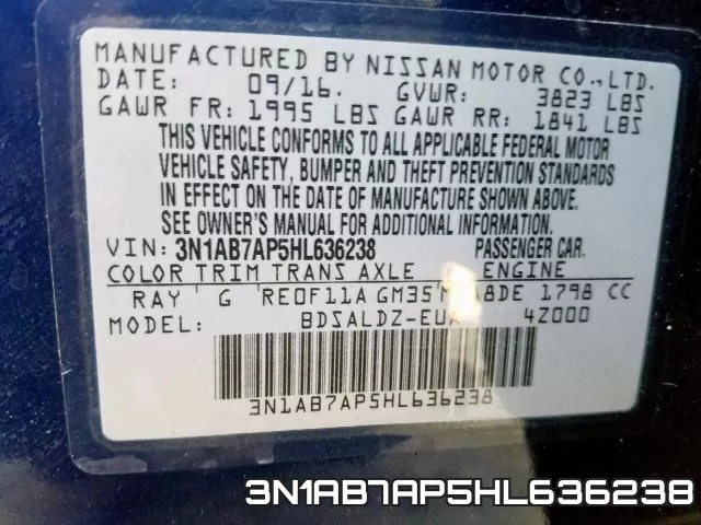 3N1AB7AP5HL636238 фото 2