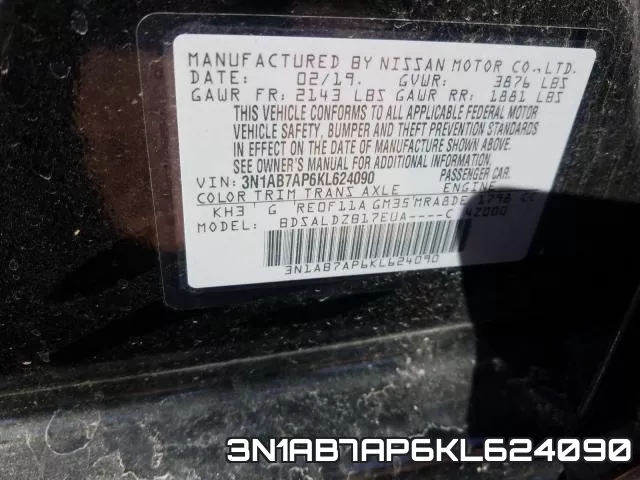 3N1AB7AP6KL624090 фото 2