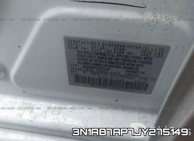 3N1AB7AP7JY275149 фото 10