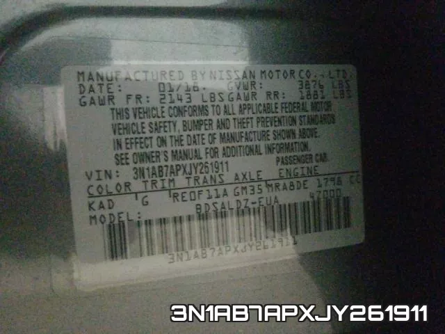 3N1AB7APXJY261911 фото 2