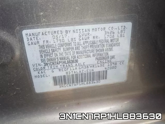 3N1CN7AP1HL883630 фото 2