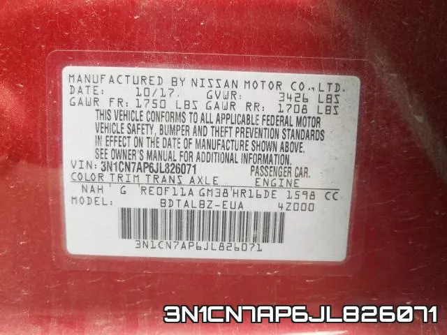 3N1CN7AP6JL826071 фото 2
