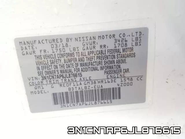 3N1CN7AP6JL876615 фото 2
