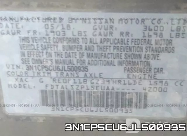 3N1CP5CU6JL500935 фото 10