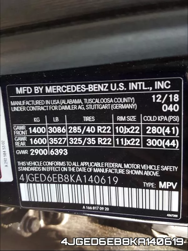 4JGED6EB8KA140619 фото 2