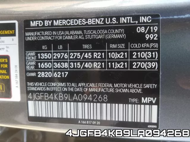 4JGFB4KB9LA094268 фото 2