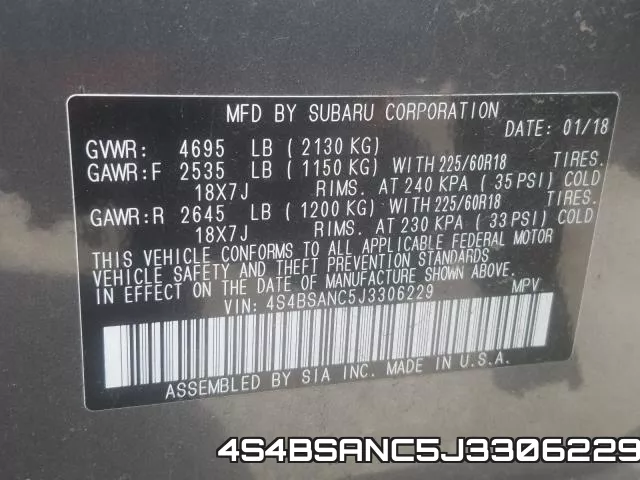 4S4BSANC5J3306229 фото 2