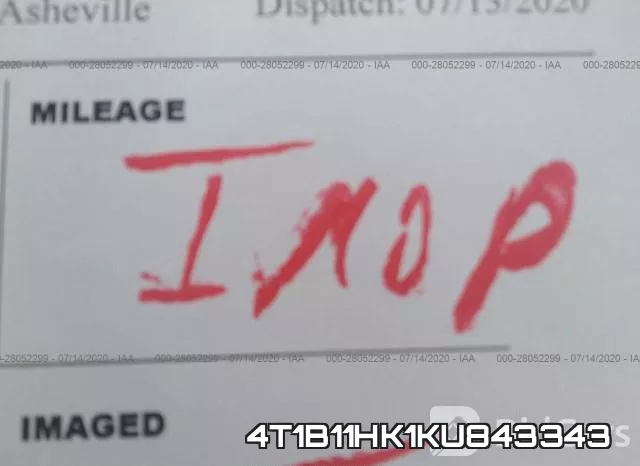 4T1B11HK1KU843343 фото 8