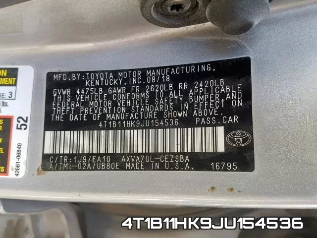 4T1B11HK9JU154536 фото 2