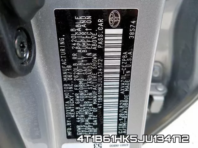 4T1B61HK5JU134172 фото 2
