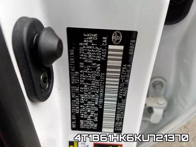 4T1B61HK6KU721370 фото 2