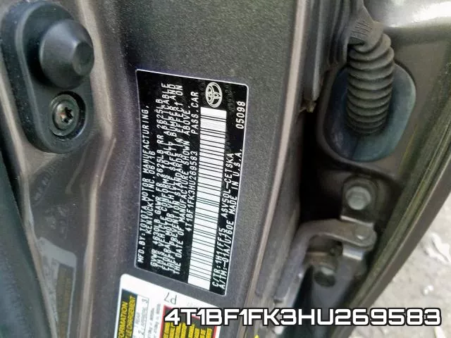 4T1BF1FK3HU269583 фото 2
