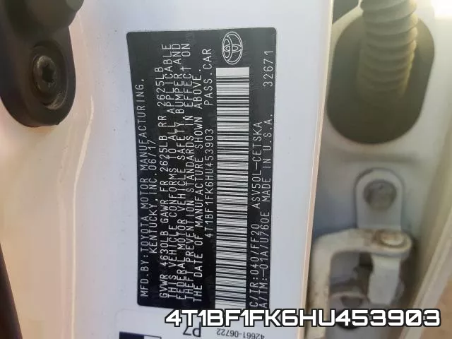 4T1BF1FK6HU453903 фото 2