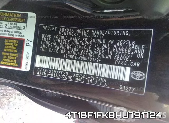 4T1BF1FK8HU791724 фото 10