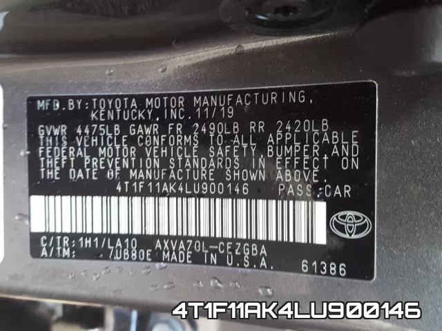 4T1F11AK4LU900146 фото 2