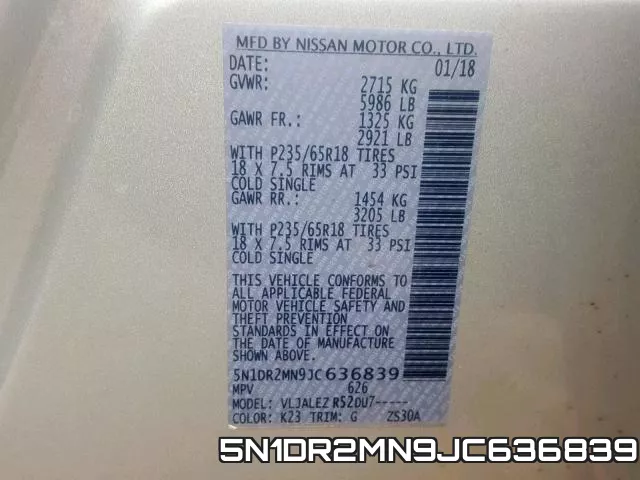 5N1DR2MN9JC636839 фото 2
