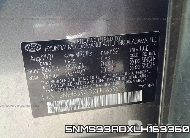 5NMS33ADXLH163360 фото 10