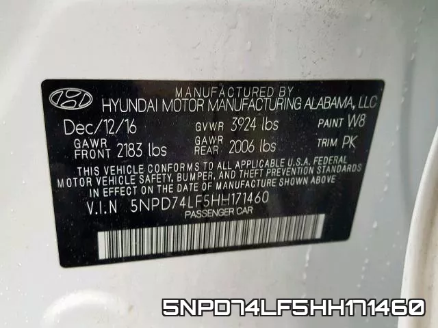 5NPD74LF5HH171460 фото 2