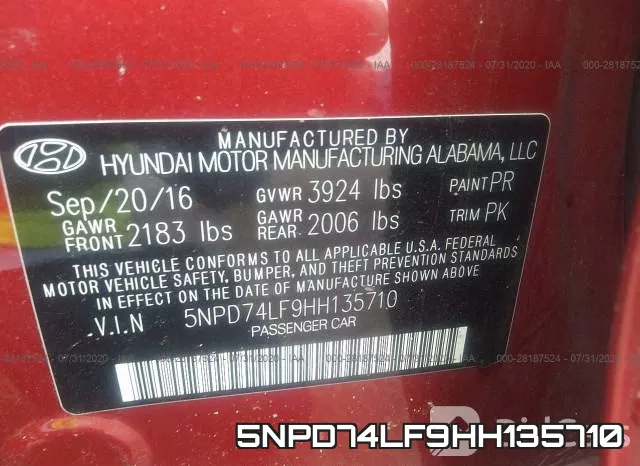 5NPD74LF9HH135710 фото 10