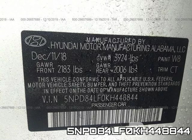 5NPD84LF0KH448844 фото 10