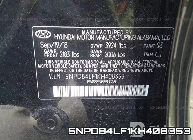 5NPD84LF1KH408353 фото 10