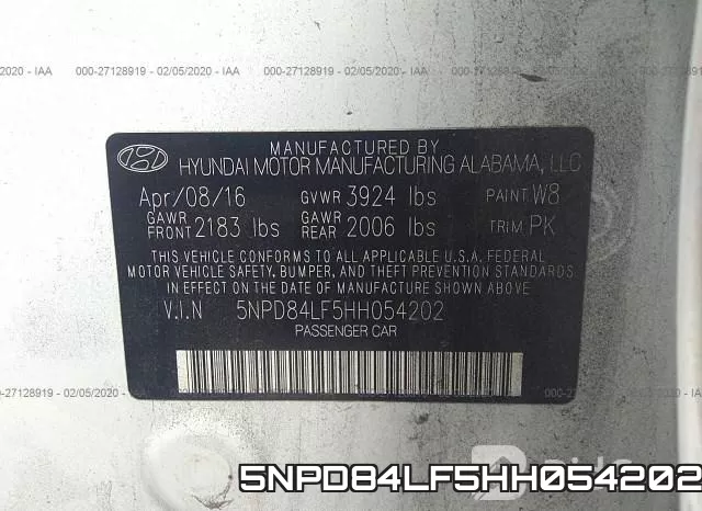 5NPD84LF5HH054202 фото 10